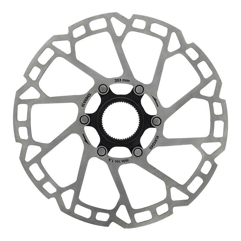 Disque De Frein VTT Centerlock Elvedes 203 mm Argent -Épaisseur 1.8 mm-
