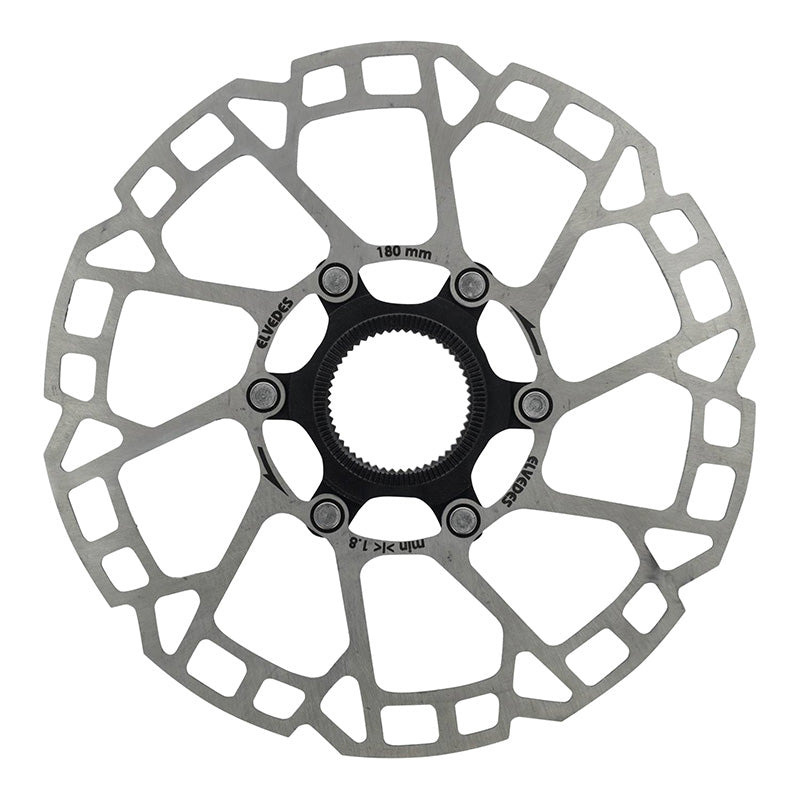 Disque De Frein VTT Centerlock Elvedes 180 mm Argent -Épaisseur 2 mm-