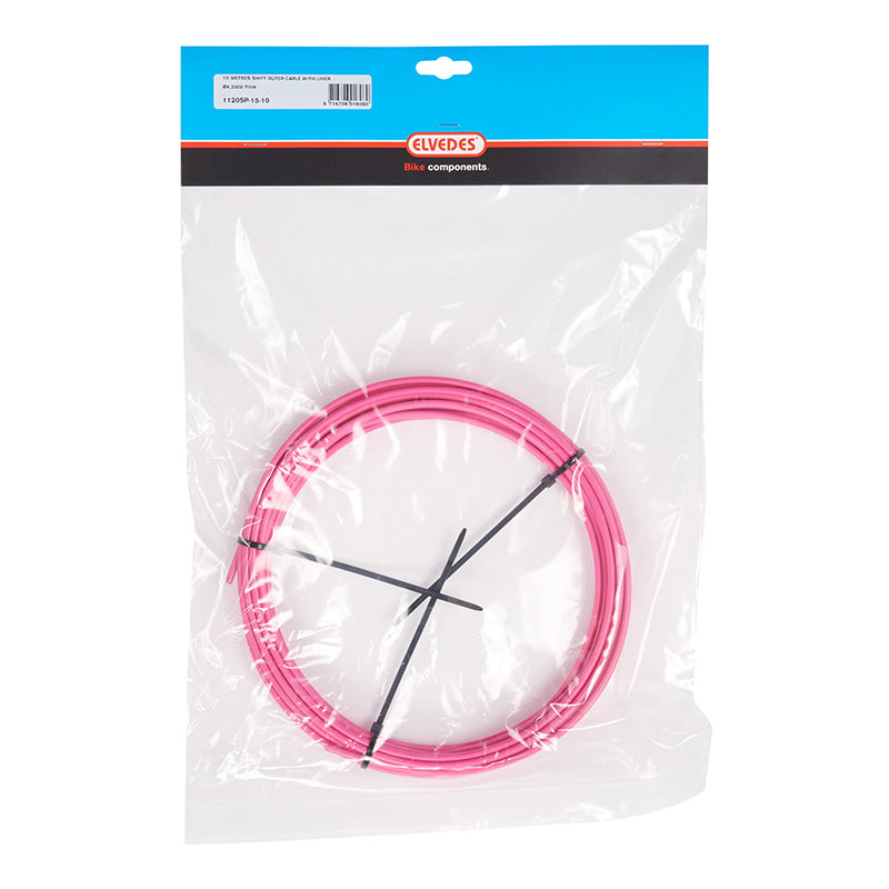 Gaine De Dérailleur Elvedes Rose 4,1 mm (Rouleau De 10M) Avec Liner Anti-Friction