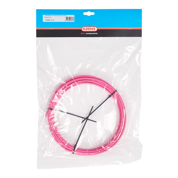 Gaine De Dérailleur Elvedes Rose 4,1 mm (Rouleau De 10M) Avec Liner Anti-Friction