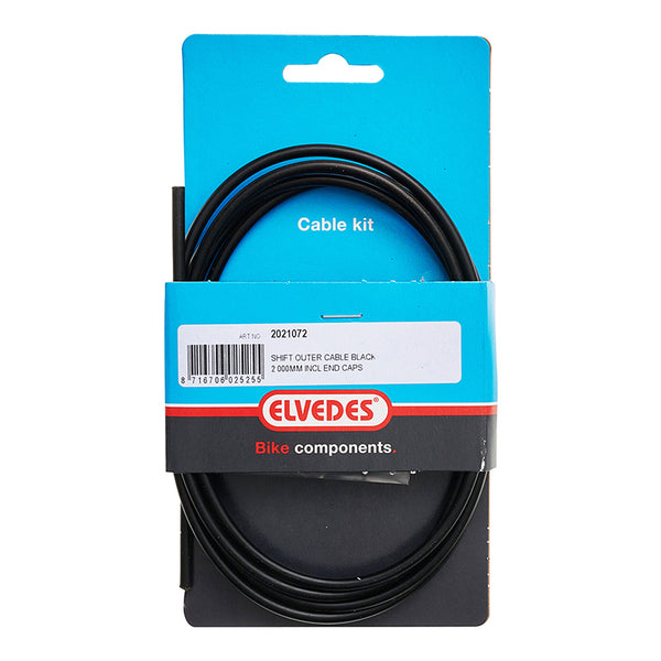 Gaine De Dérailleur Elvedes Noir 4,1 mm 2,00M (Vendu A L'Unite Sur Carte) -Inclus 2 Ferrules-