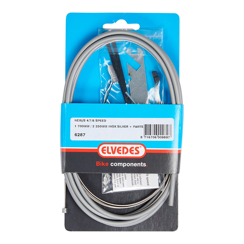 Transmission Pour Moyeu Nexus 4V-7V-8V Elvedes Gaine 2,25M Gris Et Câble 2,00M INOX (Kit Transmission 1Câble-1 Gaine)