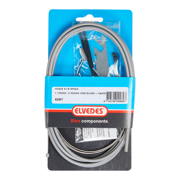 Transmission Pour Moyeu Nexus 4V-7V-8V Elvedes Gaine 2,25M Gris Et Câble 2,00M INOX (Kit Transmission 1Câble-1 Gaine)