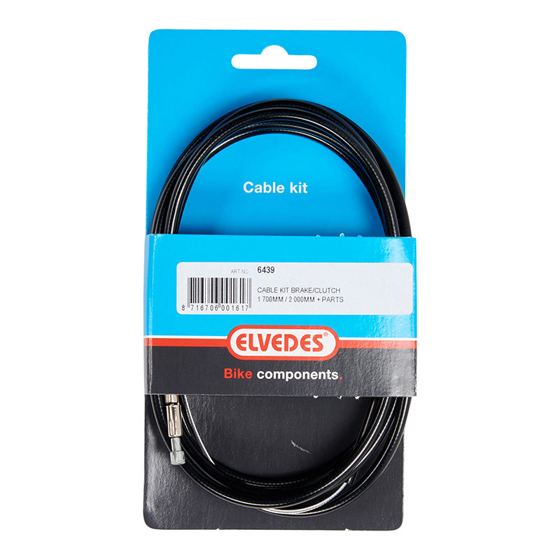 Transmission Frein Route Elvedes Gaine Noir 2,00 M-Câble Galva 1,8M (Kit Transmission 1Câble-1 Gaine)