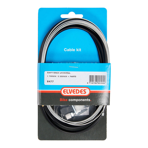 Transmission Dérailleur Elvedes Universel Noir Pour Sram Gaine 2,25M Noir - Câble Galva 1,8M (Kit Transmission 1Câble-1 