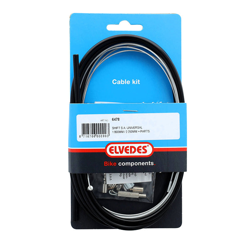 Transmission Pour Moyeu Sturmey Archer Elvedes Gaine 2,25M Noir - Câble 1,8M Galva (Kit Transmission 1Câble-1 Gaine)