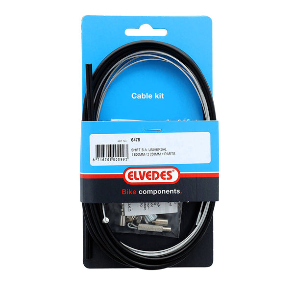Transmission Pour Moyeu Sturmey Archer Elvedes Gaine 2,25M Noir - Câble 1,8M Galva (Kit Transmission 1Câble-1 Gaine)