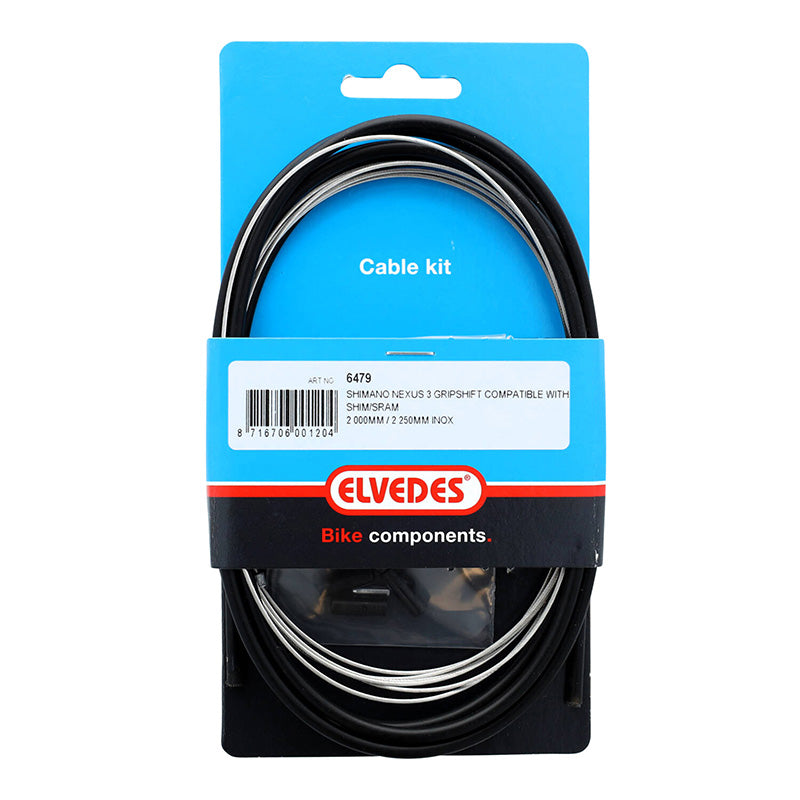 Transmission Pour Moyeu Nexus 3V. Elvedes Gaine 2,25M Noir - Câble 2,00M INOX Avec Embouts De Gaine (Vendu A L Unite)