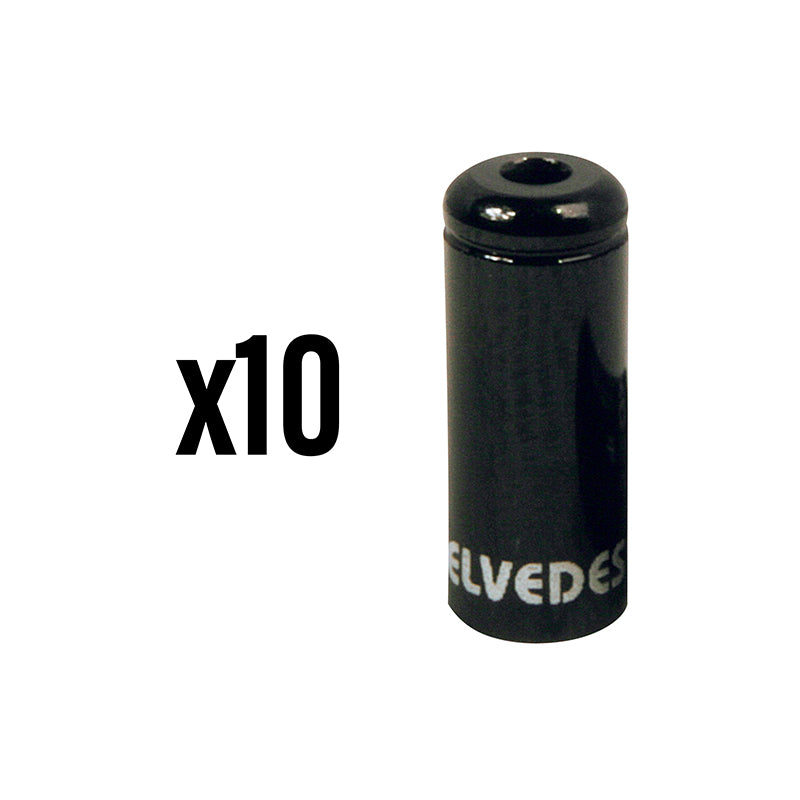 Embout De Gaine De Frein 5 mm Alu Noir Étanche (Vendu Par 10) -Elvedes-