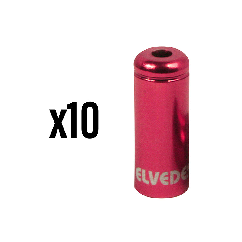 Embout De Gaine De Frein 5 mm Alu Rouge Étanche (Vendu Par 10) -Elvedes-
