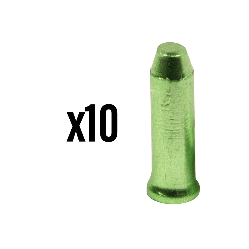 Embout De Câble Dérailleur-Frein Elvedes 2,3 mm Alu Vert (Vendu Par 10)