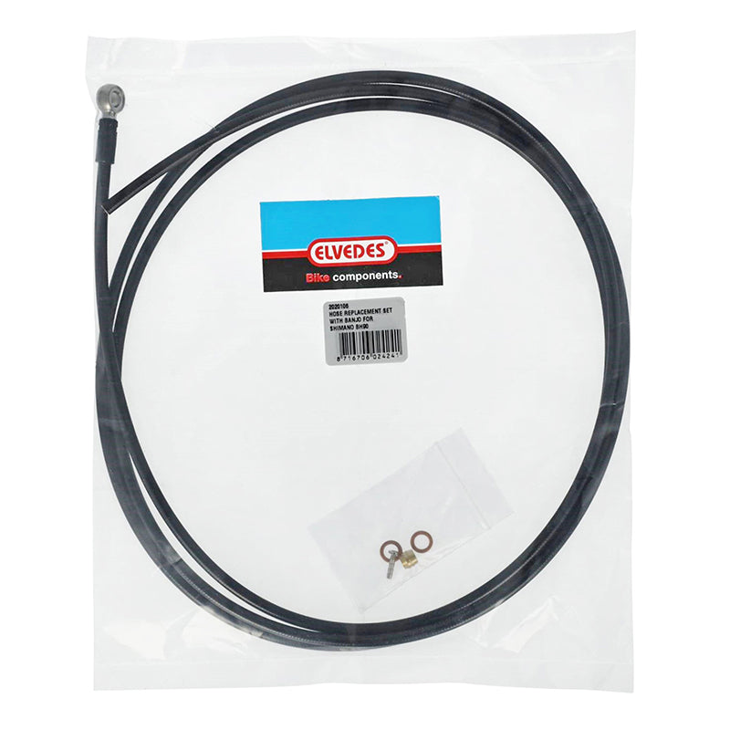 Kit Durite De Remplacement Elvedes Pour Frein Hydraulique Shimano Bh90 Noir 2000 mm (Inclus Banjo)