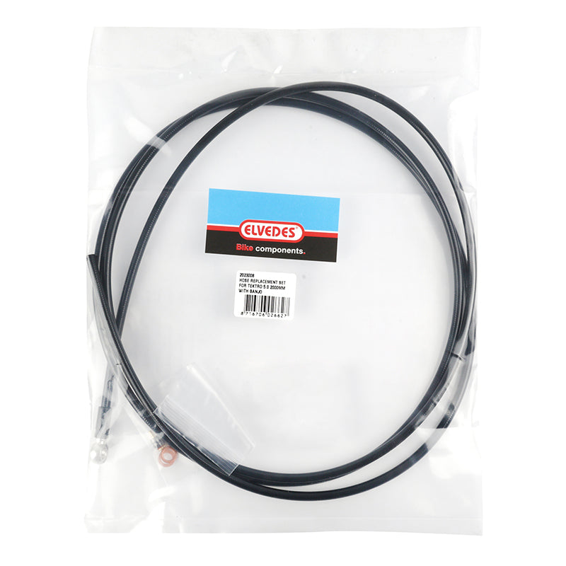 Kit Durite De Remplacement Elvedes Pour Frein Hydraulique Tektro - Trp Noir Diam 5 mm L 2000 mm (Inclus Banjo)