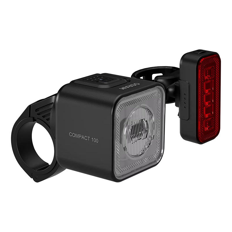 Éclairage Vélo Usb Kit Osram Compact 100 Lux Noir Fonction 3 Modes- Feu Stop (Avant+Arrière) -Homologation Stvzo