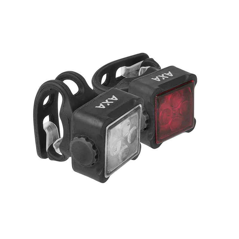 Éclairage Vélo Usb Kit Axa Nite Line 44-R Noir (Avant+Arrière) - Visible A 600M