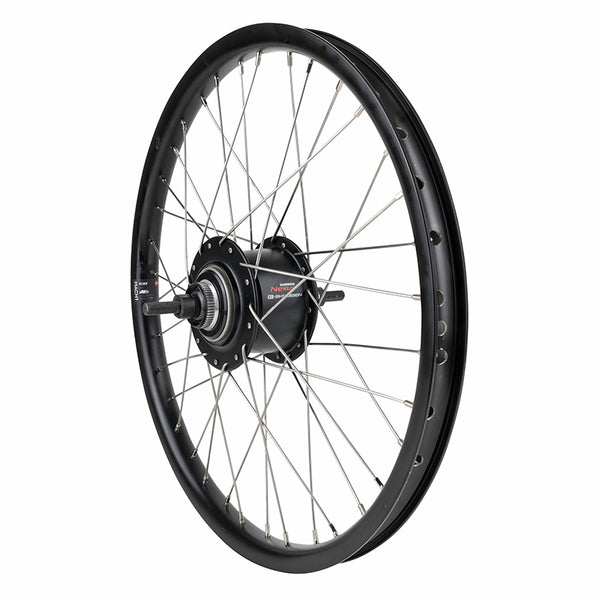 Roue VTT - Cargo - VAE - E-Bike - Longtail 20" Er20 Arrière Noir Double Paroi Moyeu Nexus 5V Frein Centerlock 36 Rayons 