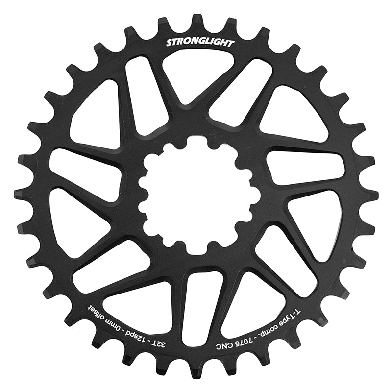 Plateau VTT Direct Mount 3 Trous Pour Sram Sx-Nx-Gx-Xo1-Xx1 Stronglight Mono Alu Noir 32 dents - 12V. Narrow Wide