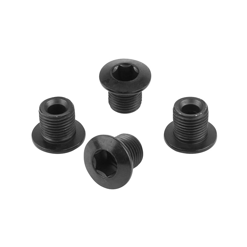 Intravis Pédalier Samox Acier Noir Compatible Mono Plateau 4 Branches (Jeu De 4) - Vis M8X0.75X7L