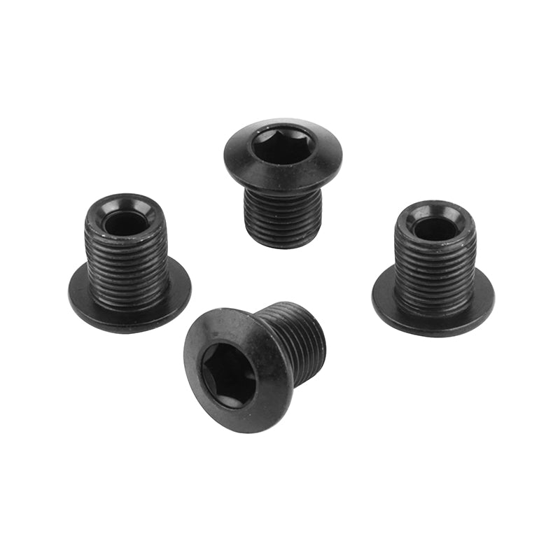 Intravis Pédalier Samox Acier Noir Compatible Mono Plateau 4 Branches (Jeu De 4) - Vis M8X0.75X8L