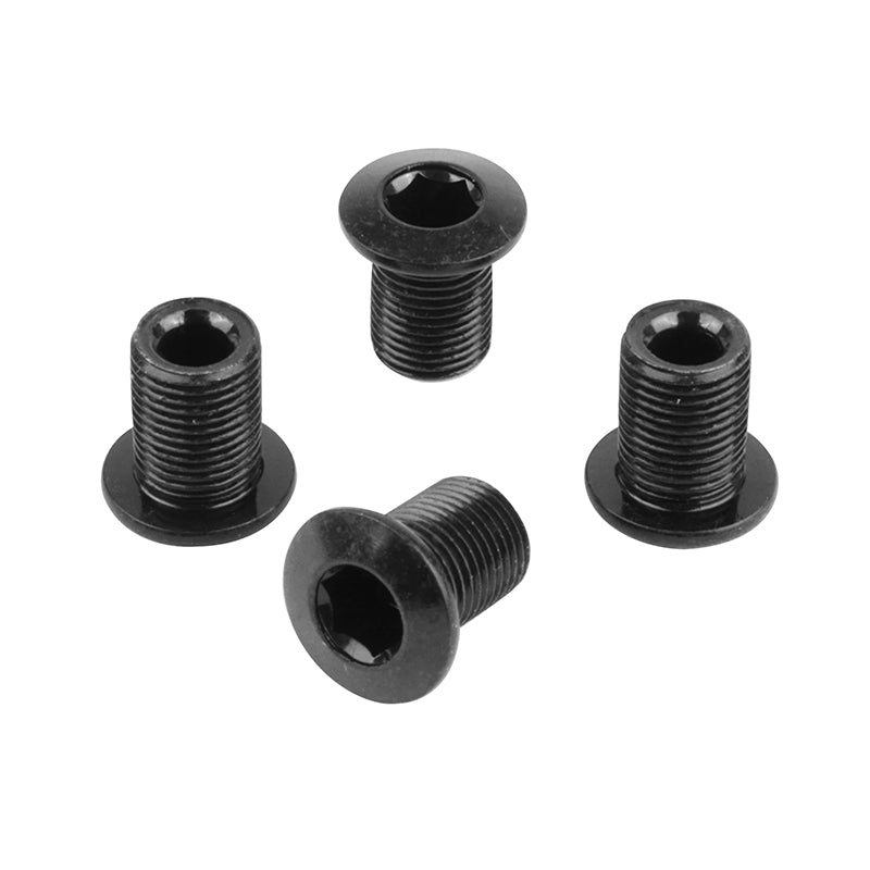 Intravis Pédalier Samox Acier Noir Compatible Mono Plateau 4 Branches (Jeu De 4) - Vis M8X0.75X10.3L