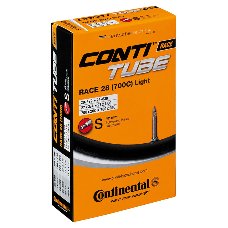 Chambre A Air Vélo 700 X 20-25 Continental Racelight Valve Presta Obus Demontable 42 mm (Offre Spéciale)