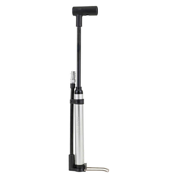 Pompe A Pied Mini Route Newton Alu Gris-Noir Avec Pied Pliable 8Bars 131G