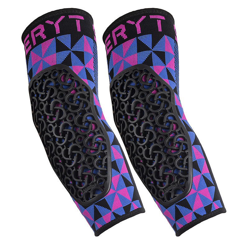 Protection Coudieres VTT Seryt Flow Arlecchino Antibacterien, Antiderapante, Sans Couture Rose-Bleu M (Vendu A La Paire)