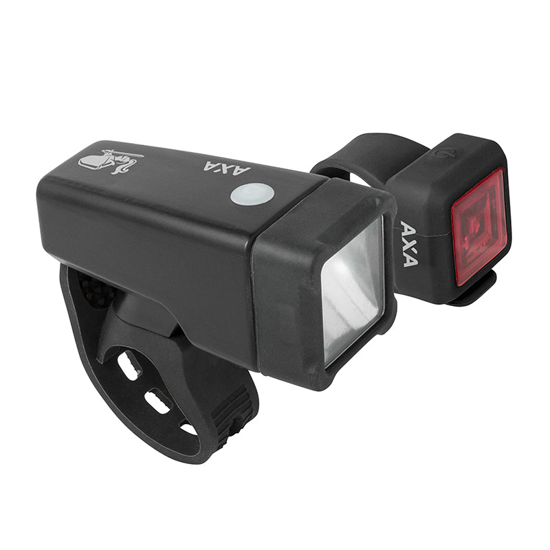 Éclairage Vélo A Pile Kit Axa Nite Line T1 4 Fonctions Continu Et Flash (Livre Avec Piles Lr06-Cr2032)