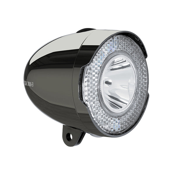 Éclairage Vélo A Pile Avant Sur Garde-Boue - Patte Axa Classic 706 LED 15 Lux Noir Avec Interrupteur Livre Avec 3 Piles 