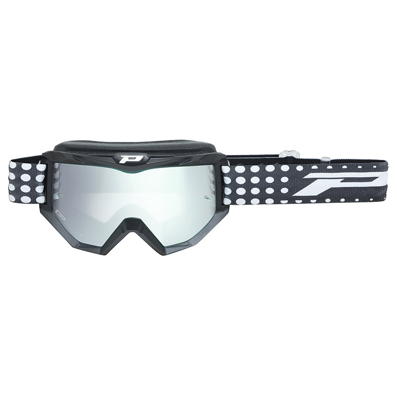 Masque-Lunettes Cross Progrip 3201 Fl Atzaki Multilayered Noir Mat Ecran Miroir Argent Anti-Rayures-Anti U.V. Compatible