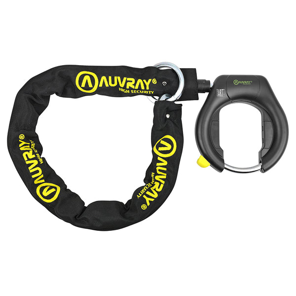 Antivol Vélo Fer A Cheval Auvray Evolock Noir + Chaîne Antivol De Cadre L900 mm Diam 8,5 mm Niveau Sécurité 7-10 Homolog