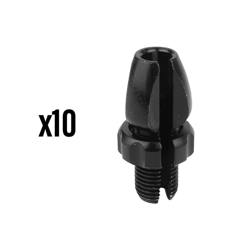 Vis Creuse Tendeur De Câble Vélo M10 Fendue Alu Noir (Boite De 10 Pieces) -Elvedes-