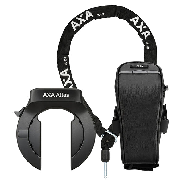 Antivol Vélo Fer A Cheval Axa Atlas Noir Avec Chaîne Plug Diam 5.5 mm 1.30M (Clé Retractable) - Sécurité Niveau 14 -Livr