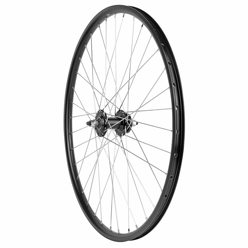 Roue VTT Disque 26" Avant Noir Double Paroi Moyeu Alu Axe Plein Disque 6 Trous 36 Rayons