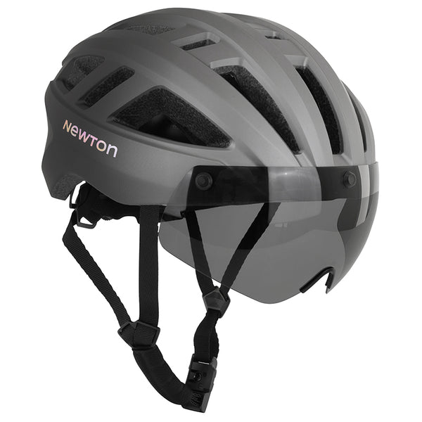 Casque Vélo Adulte Newton Urbain Venus Anthracite Mat Taille 59-61 Ecran Amovible Aimantee Réglage Molette 270 G