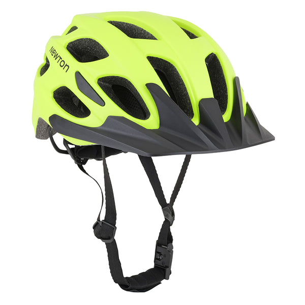 Casque Vélo Adulte Newton VTT Spartus Jaune Fluo Mat Taille 55-58 Réglage Molette 260 G
