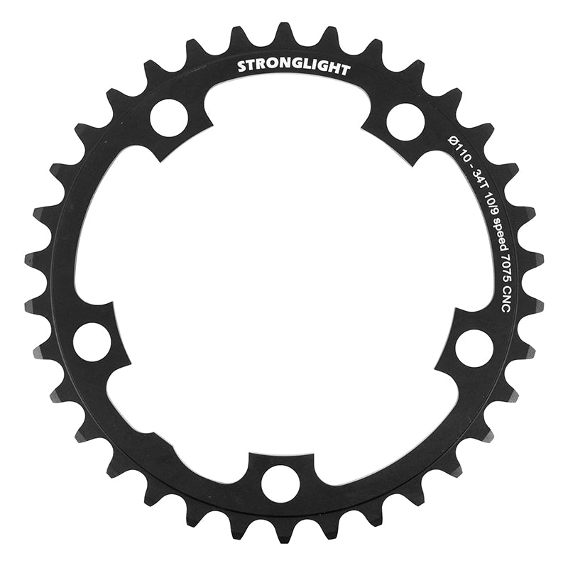 Plateau Route 5 branches Ã˜ 110 Stronglight 34 dents Intérieur Alu Noir 9-10V.