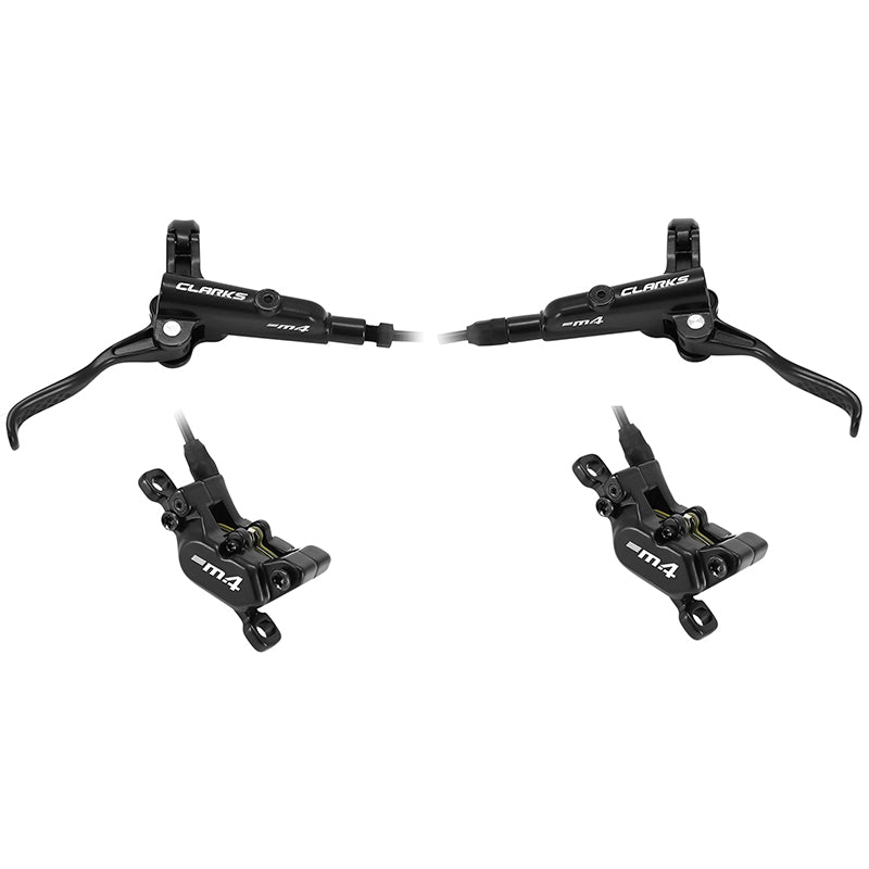 Frein A Disque VTT Hydraulique Clarks M4 Avant Et Arrière Post Mount Noir Durite 1000 mm-1700 mm Systeme 4 Pistons Pour 