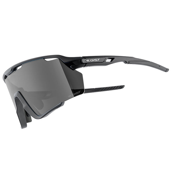 Lunettes Vélo Adulte Gist Nova Monture Noir Verre Fume Polycarbonate (Protection 100% Contre Uva, Uvb, Uvc Et Lumière Bl
