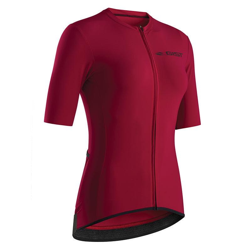 Maillot Gist Lady - Femme Manches Courtes Supremo Zip Total Rouge Amarante M