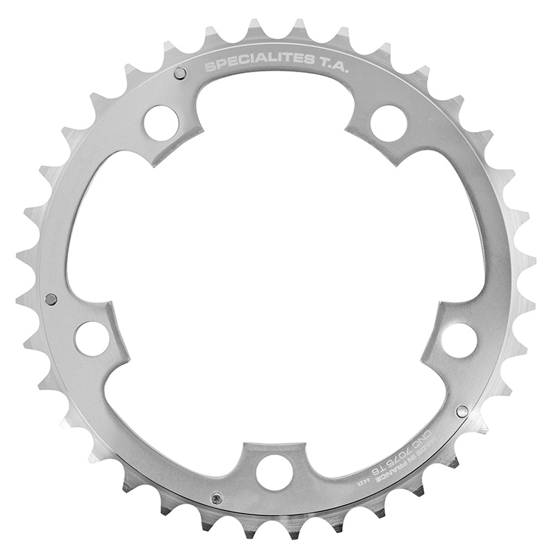 Plateau Route 5 branches Ã˜ 110 Ta Zephyr 38 dents Milieu Argent Alu 7075 Type Shimano 9-10V.