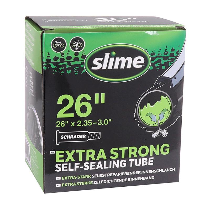 Chambre A Air Vélo 26 X 2.35-3.0 Slime Valve Schrader Obus Demontable Avec Liquide Anti-Crevaison -Compatible VAE-