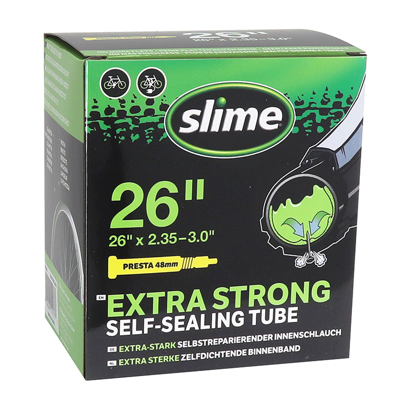 Chambre A Air Vélo 26 X 2.35-3.0 Slime Valve Presta Obus Demontable Avec Liquide Anti-Crevaison -Compatible VAE-