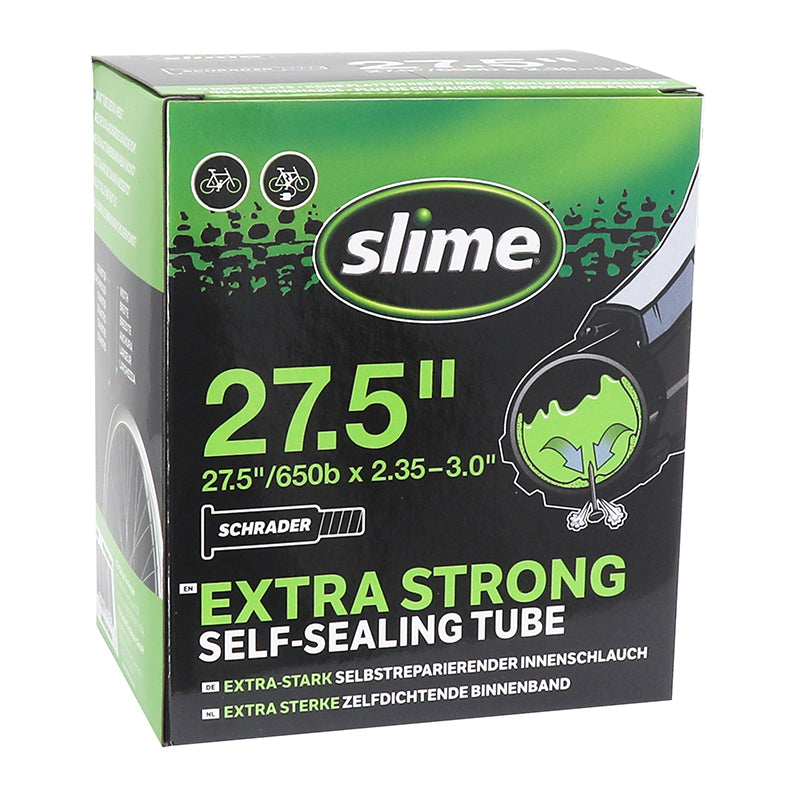 Chambre A Air Vélo 27.5 X 2.35-3.0 Slime Valve Schrader Obus Demontable Avec Liquide Anti-Crevaison -Compatible VAE-