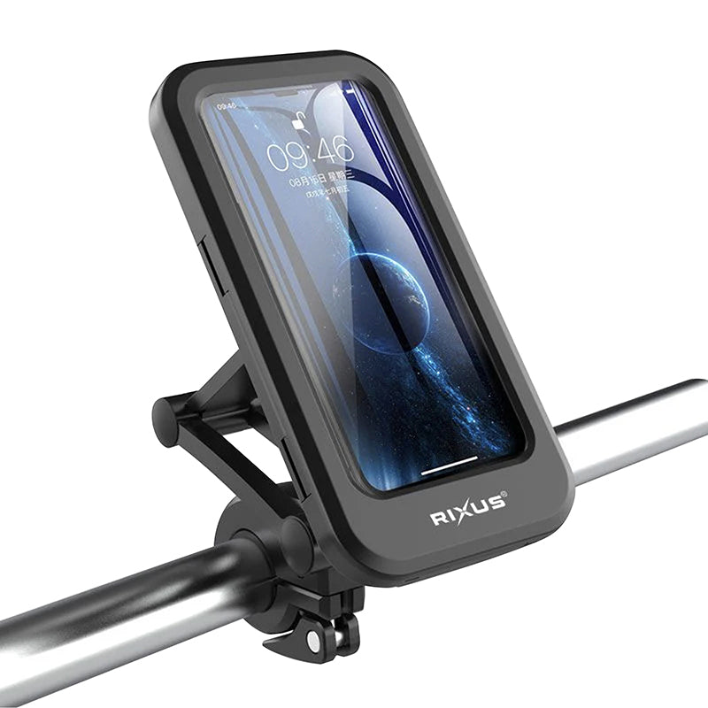 Etui Support Smartphone-Telephone Rixus Coque Étanche Noir Rotation 360Â° Avec Fixation A Collier Sur Cintre (Vendu A L'