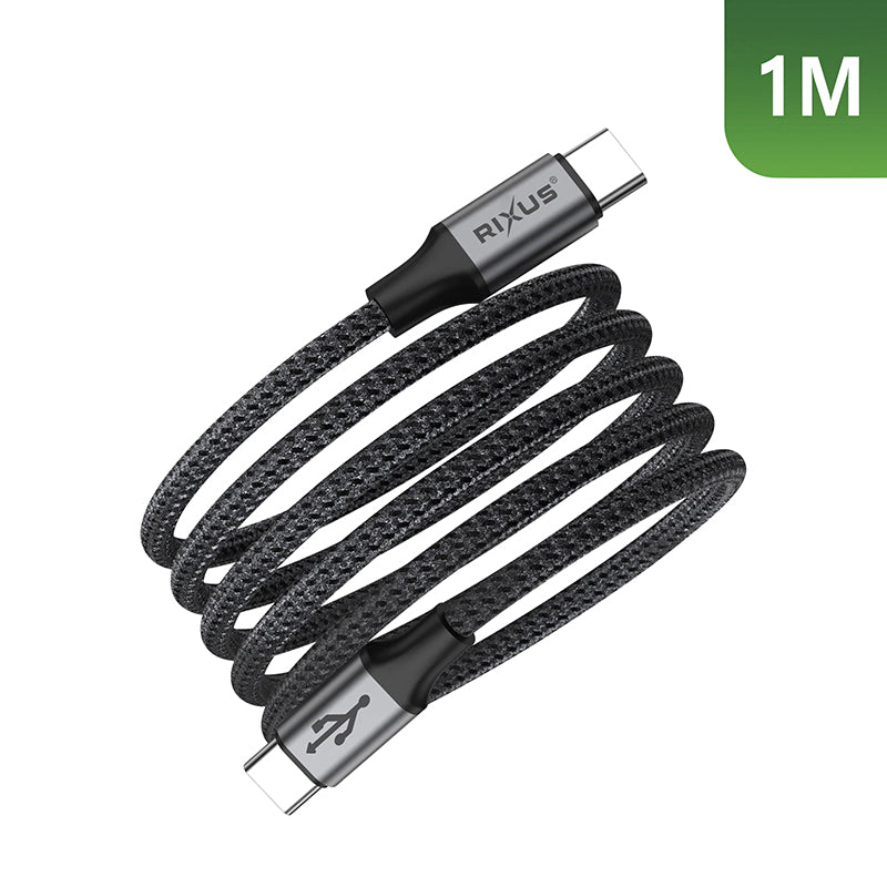 Câble De Chargement Usb-C Rixus Magnetique Noir 1M 60W (Vendu A L'Unite) -Rxuc66C-