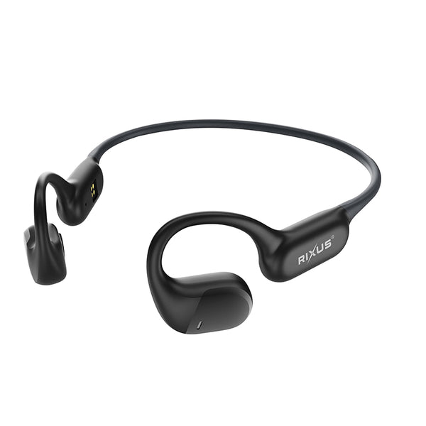 Ecouteur Oreille Libre-Casque Oreille Libre Rixus Bluetooth 6.0 Noir 180 Mah, Autonomie 17H, Ipx5 (Inclus Câble Usb-A) -