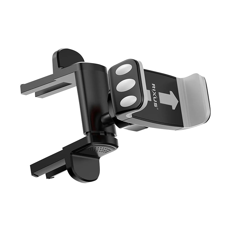 Support Smartphone-Telephone Rixus Universel A Pince Rotation 360Â° Noir Fixation Grille Ventilation Ronde Voiture (Vend