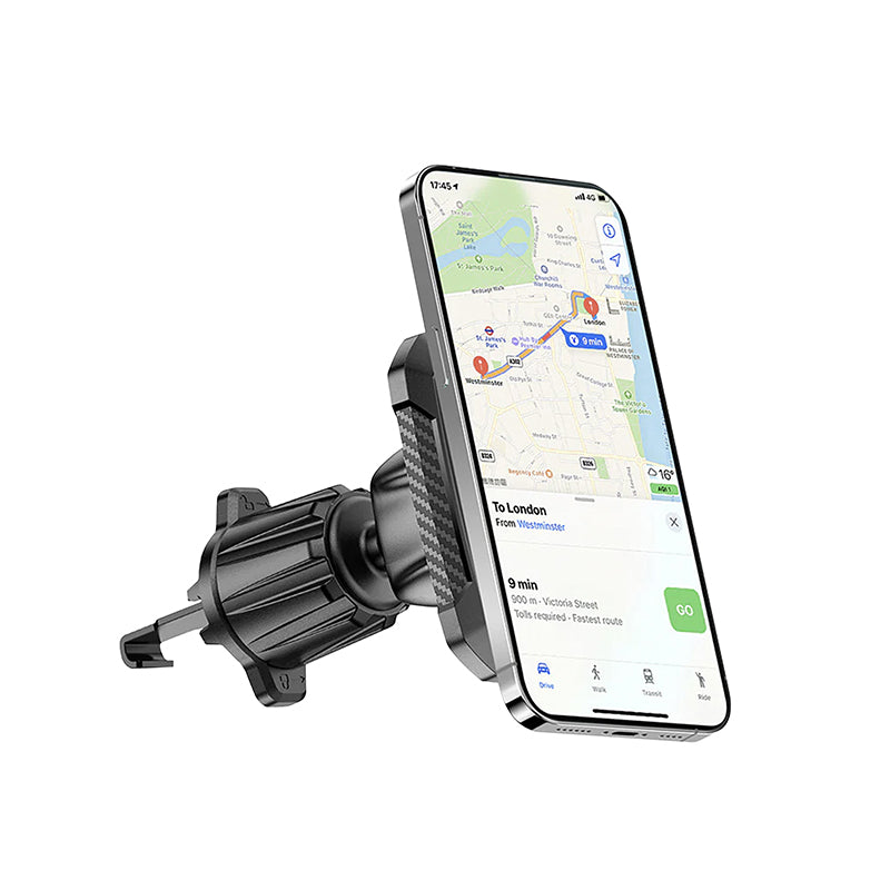 Support Smartphone-Telephone Rixus Universel Rectangle Magnetique Rotation 360Â° Gris Fixation Grille Ventilation Voitur