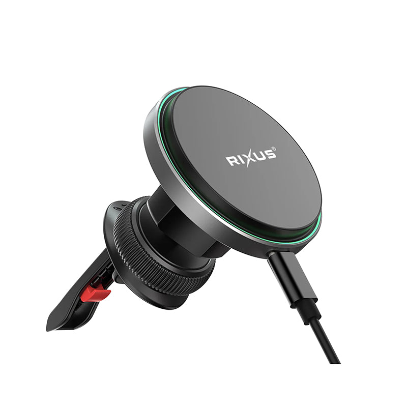 Station De Charge-Support Smartphone-Telephone Rixus Universel Magnetique Noir Fixation Grille Ventilation Voiture (Vend
